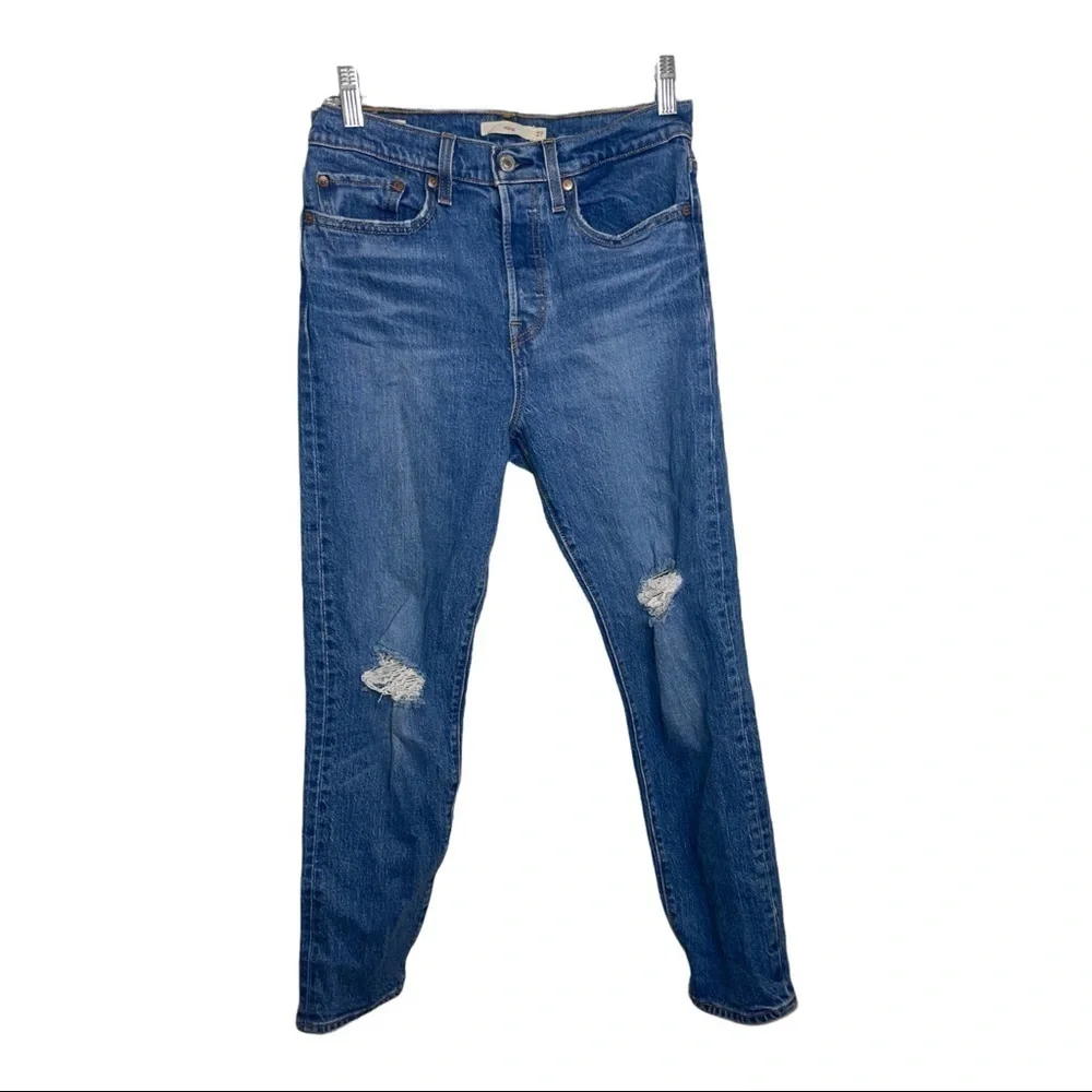 LEVI’S Wedgie High Rise Straight Jeans Premium Denim Button Fly 27
